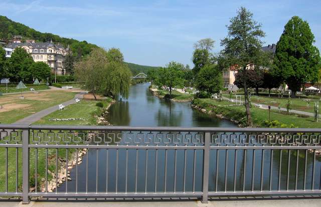 Blick über die Saale in Bad Kissingen