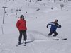 Martin bremst mit Skier vor Anke