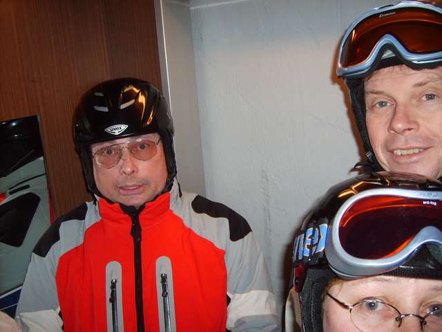 Martin, Anke und Helmut im Aufzug