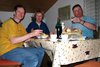 Helmut, Anke und Martin beim Abendbrot