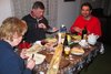 Anke, Martin und Frank beim Abendessen