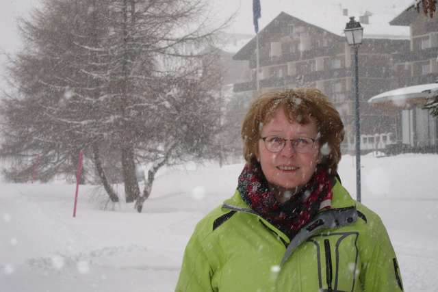 Anke im Schneefall