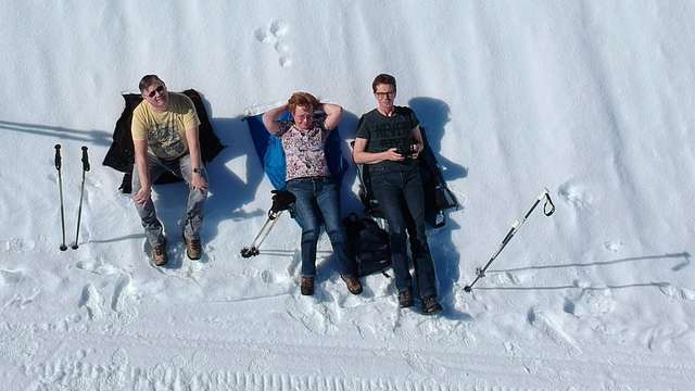 Martin, Anke und Helmut im Schnee