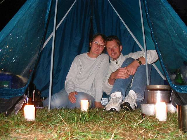 Anke und Helmut im Zelt
