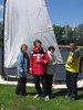 Anke, Max, Jutta und Takis vor dem Boot