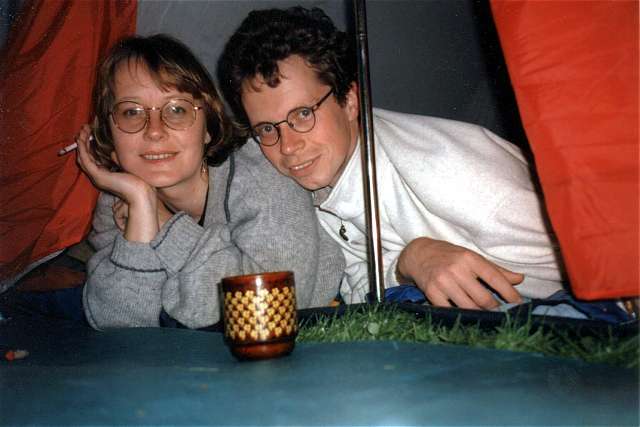 Anke und Helmut im Zelt