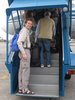 Helmut auf der Treppe zum Flugzeug in Hoi An