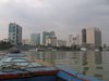 Blick ber den Sng Si Gn auf die Skyline von HCMC