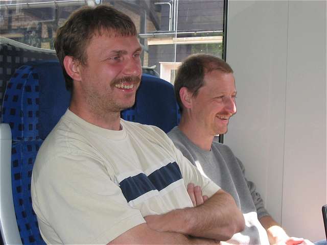 Bernd und Michael im Zug