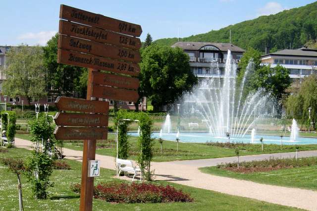 Springbrunnen im Rosengarten von Bad Kissingen